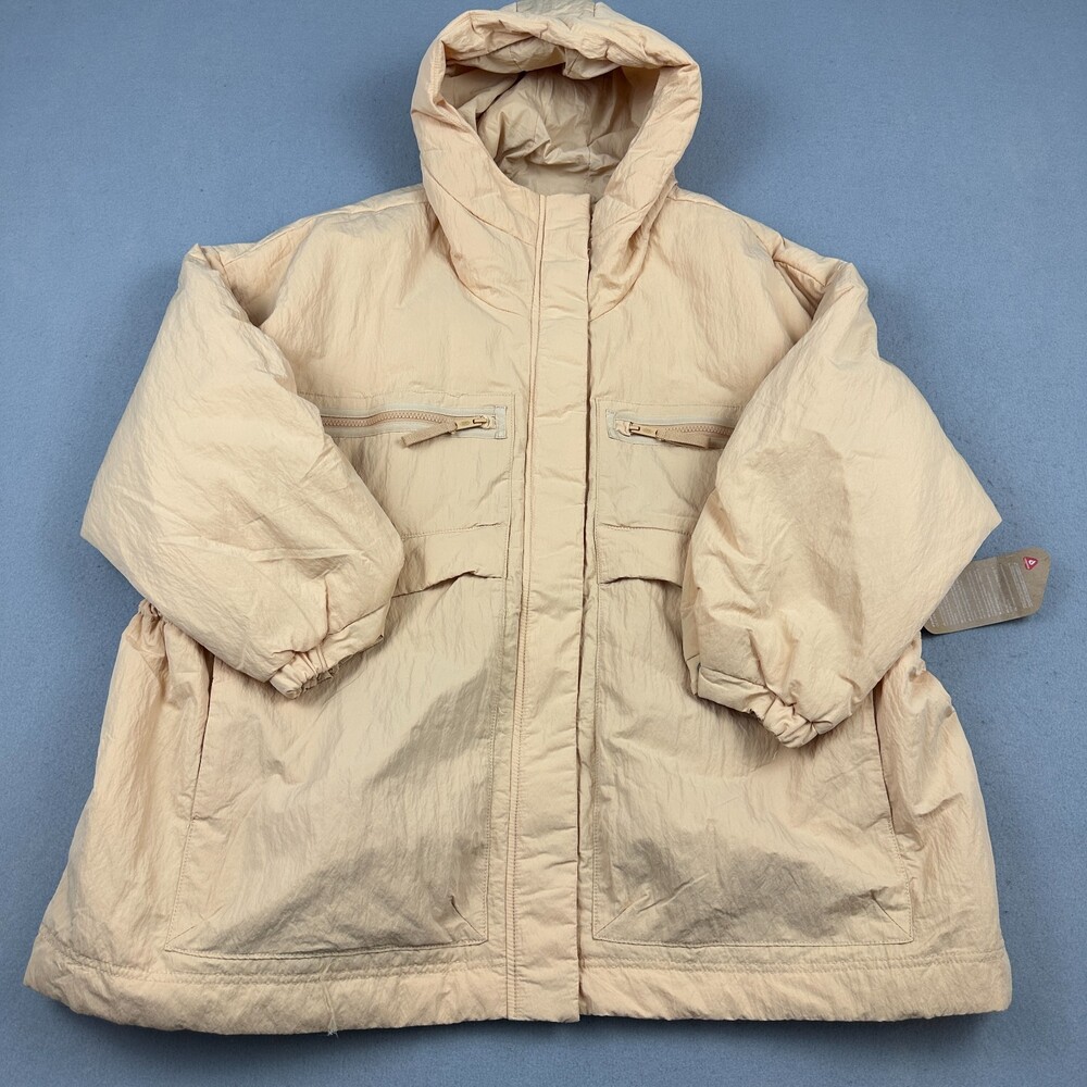 Free People Movement Jacket Billie Boxy Medium Large Orange Lightweight Oversize